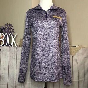 Badger Sport sz M Purple Stretch 1/4 Zip Long Sleeve Athletic Top